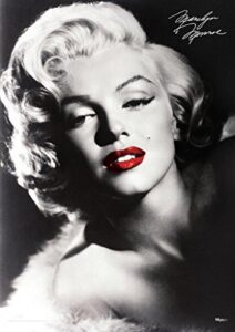 mightyprint marilyn monroe – red lips – durable 17” x 24″ wall art – not made of paper – officially licensed collectible