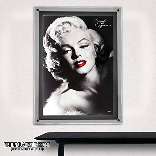 MIGHTYPRINT Marilyn Monroe – Red Lips – Durable 17” x 24" Wall Art – NOT Made of Paper – Officially Licensed Collectible
