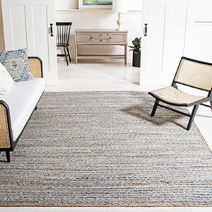 safavieh cape cod collection 3′ x 5′ natural / blue cap250a handmade flatweave jute area rug