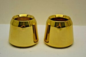 pair of solid brass 1 1/2″ church candle followers