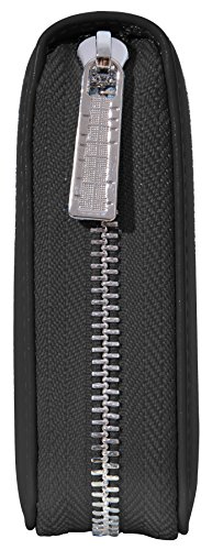 Easyoulife Womens Genuine Leather Credit Card Holder Wallet RFID Secure 36 Slots (36 Card Slots - Black)