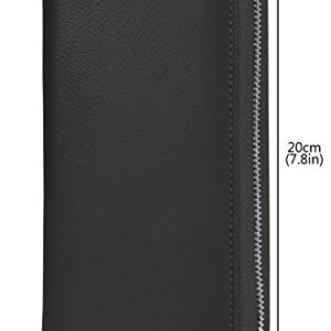 Easyoulife Womens Genuine Leather Credit Card Holder Wallet RFID Secure 36 Slots (36 Card Slots - Black)