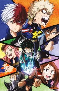 trends international my hero academia-faces wall poster, 22.375″ x 34″, unframed version, bedroom