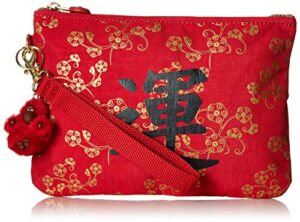 kipling zao chinese new year wristlet, tango red, one size