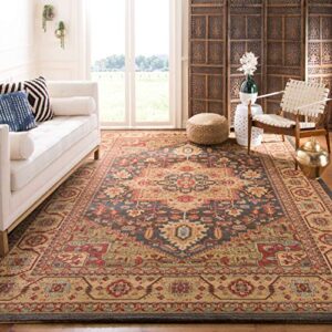 safavieh mahal collection 8′ x 10′ navy / natural mah656e traditional oriental non-shedding living room bedroom dining home office area rug