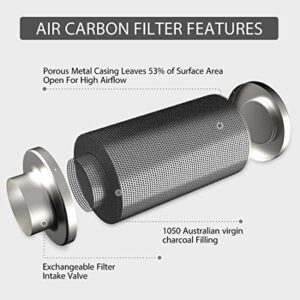 VIVOHOME 6 Inch 440CFM Inline Duct Fan with Air Carbon Filter Control Scrubber and 8 Feet Aluminum Flexible Dryer Vent Hose for HVAC Ventilation Set of 3