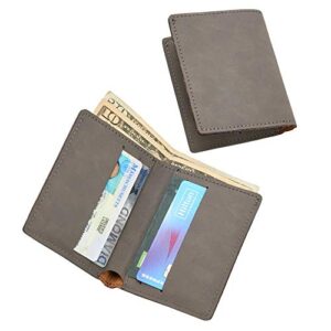 leatherette wallet in gray