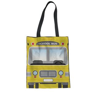 startery cotton blend canvas tote shoulder bag recycle womens handbags with yellow buses