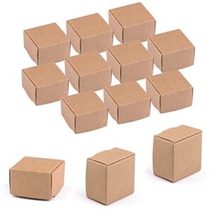 sdootjewelry small gift boxes 100 pack, kraft gift boxes bulk 1.57’’ × 1.57’’ × 0.98’’, ring boxes bulk, small cardboard boxes for jewelry packaging, brown