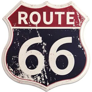 route 66 signs vintage road signs room decor high way metal tin sign for home garage wall decorations 12× 12 inches