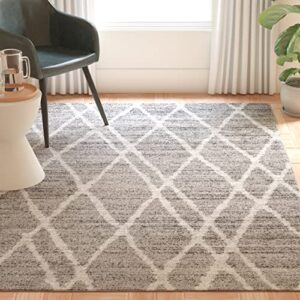 safavieh adirondack collection 4′ square ivory / silver adr128b modern moroccan non-shedding living room bedroom accent rug