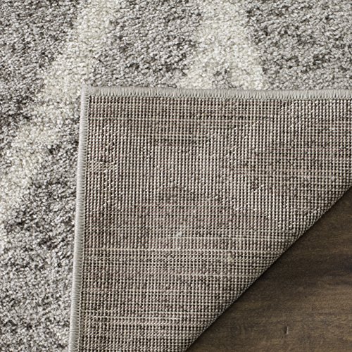 SAFAVIEH Adirondack Collection 4' Square Ivory / Silver ADR128B Modern Moroccan Non-Shedding Living Room Bedroom Accent Rug