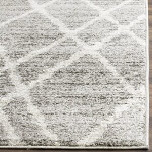 SAFAVIEH Adirondack Collection 4' Square Ivory / Silver ADR128B Modern Moroccan Non-Shedding Living Room Bedroom Accent Rug