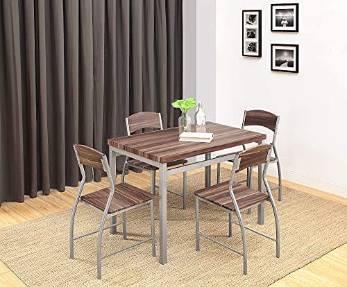 Abington Lane 5-Piece Dining Table Set w/Four (4) Chairs - Modern and Sleek Dinette for The Contemporary Home - (Cedarwood Finish)