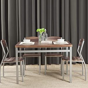 Abington Lane 5-Piece Dining Table Set w/Four (4) Chairs - Modern and Sleek Dinette for The Contemporary Home - (Cedarwood Finish)