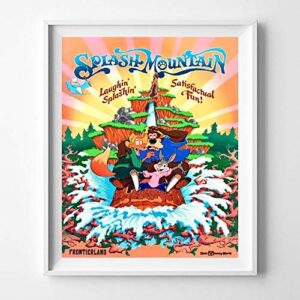 disneyland world splash mountain frontierland wall art poster home decor print vintage artwork reproduction – unframed