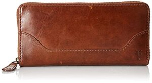 frye womens melissa zip wallet, cognac, one size us