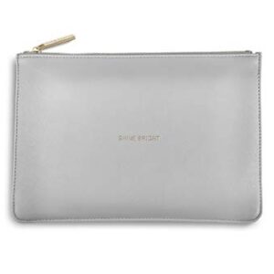 KATIE LOXTON Perfect Pouch Shine Bright Cloud Grey Women's Vegan Leather Clutch Handbag