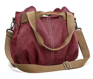z-joyee women’s ladies casual vintage hobo canvas daily purse top handle shoulder tote shopper handbag satchel bag