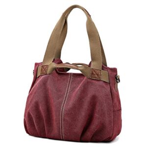 z-joyee Women's Ladies Casual Vintage Hobo Canvas Daily Purse Top Handle Shoulder Tote Shopper Handbag Satchel Bag