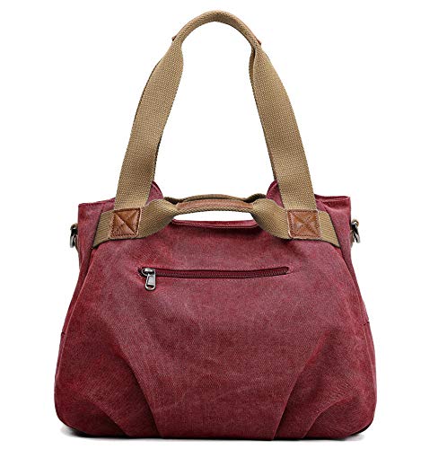 z-joyee Women's Ladies Casual Vintage Hobo Canvas Daily Purse Top Handle Shoulder Tote Shopper Handbag Satchel Bag