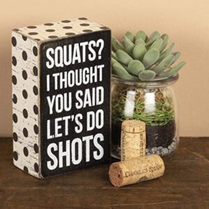 Primitives by Kathy 31074 Polka Dot Trimmed Box Sign, 3 x 5, Squats Shots