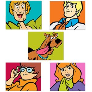 scooby doo kids wall art prints – set of 5 adorable glossy photos – scooby – shaggy – thelma – daphne – fred