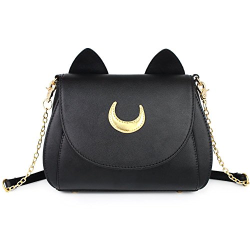 Moon Luna Cat Purses Pu Leather Gothic Purse Cosplay Moon Sailor Bag Handbags Shoulder Bags