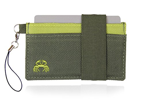 Crabby Wallet - Thin Minimalist Front Pocket Wallet - Credit Card Holder - Small Travel Wallets -  Compact Wallets For Men and Women -  Carry Cards, Cash, Phone, Keys- Secure Canvas Wallet - Scipio