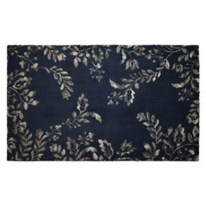 laura ashley winchester plush knit microfiber 22″ x 56″ accent rug, navy