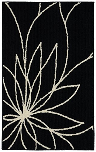 Garland Rug Grand Floral Area Rug, 30 x 46, Black/Ivory