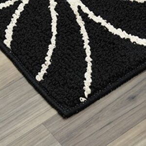 Garland Rug Grand Floral Area Rug, 30 x 46, Black/Ivory