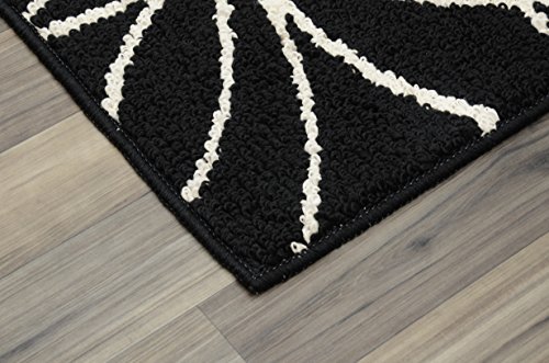 Garland Rug Grand Floral Area Rug, 30 x 46, Black/Ivory