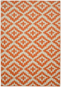 garland rug southwest area rug, 5 x 7, orange/ivory