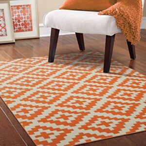 Garland Rug Southwest Area Rug, 5 x 7, Orange/Ivory