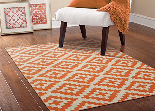 Garland Rug Southwest Area Rug, 5 x 7, Orange/Ivory