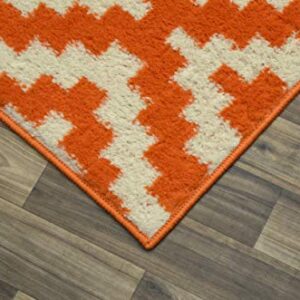 Garland Rug Southwest Area Rug, 5 x 7, Orange/Ivory