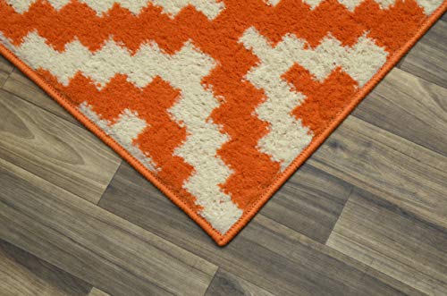 Garland Rug Southwest Area Rug, 5 x 7, Orange/Ivory