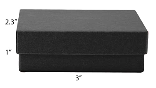 Novel Box® Made in USA Jewelry Gift Box in Black Kraft with Removable Cotton Pad 3X2.3X1 (Pack of 20) + Custom NB Pouch