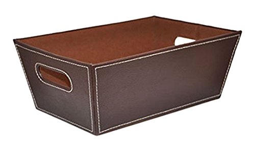 The Lucky Clover Trading Roosevelt Faux Leather Utility, Small Basket, Brown