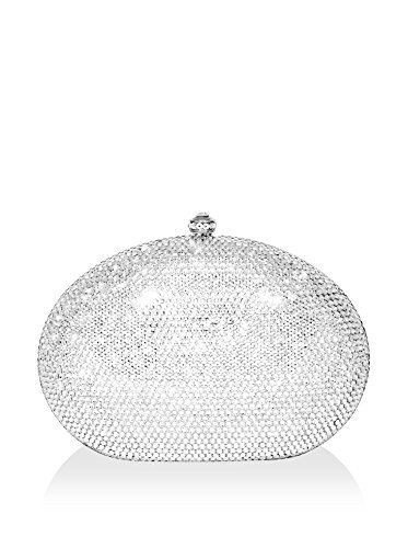 Dolli Rose Crystal Minaudiere Clutch (Silver)