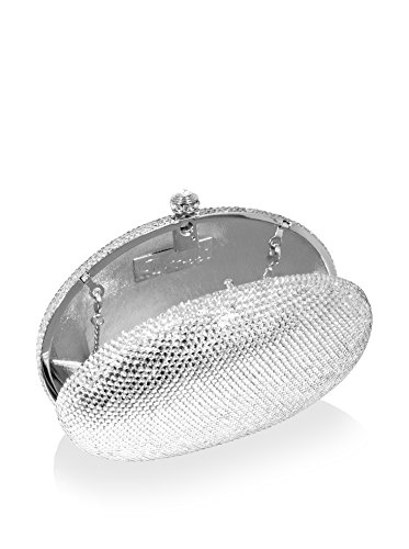 Dolli Rose Crystal Minaudiere Clutch (Silver)