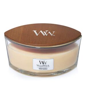 woodwick ellipse scented candle, honeysuckle, 16oz | up to 50 hours burn time