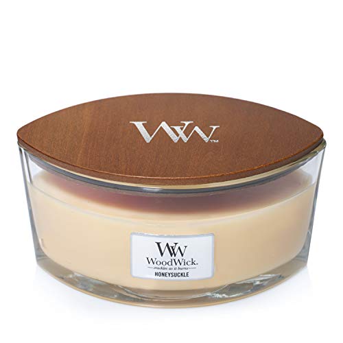 WoodWick Ellipse Scented Candle, Honeysuckle, 16oz | Up to 50 Hours Burn Time