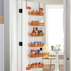 Household Essentials 6-Tier Basket Over-The-Door Organizer, Orange