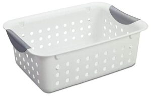 sterilite 16228012 small ultra plastic storage organizer basket, white (24 pack)