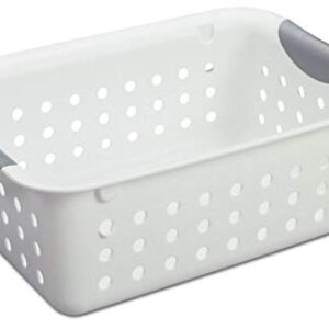 Sterilite 16228012 Small Ultra Plastic Storage Organizer Basket, White (24 Pack)