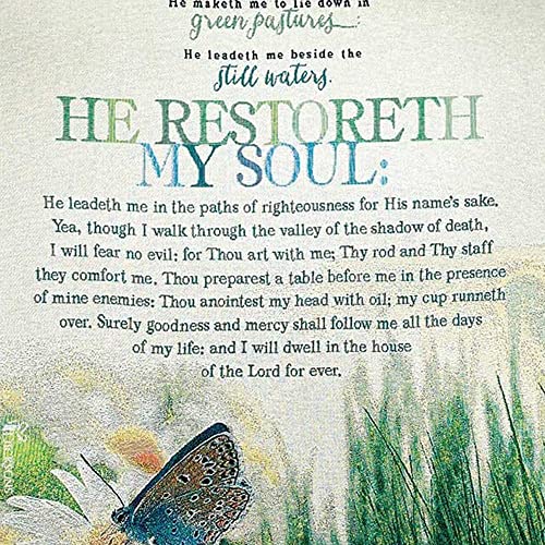 Dicksons He Restoreth My Soul Psalm 23 All Cotton 52 x 68 Tapestry Throw Blanket