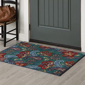 mohawk home whinston paisley floral accent area rug, 2’6″x3’10”, multi