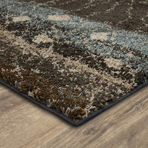 Mohawk Home Huxley Adobe Abstract Shag Area Rug, 5'x8', Brown/Beige